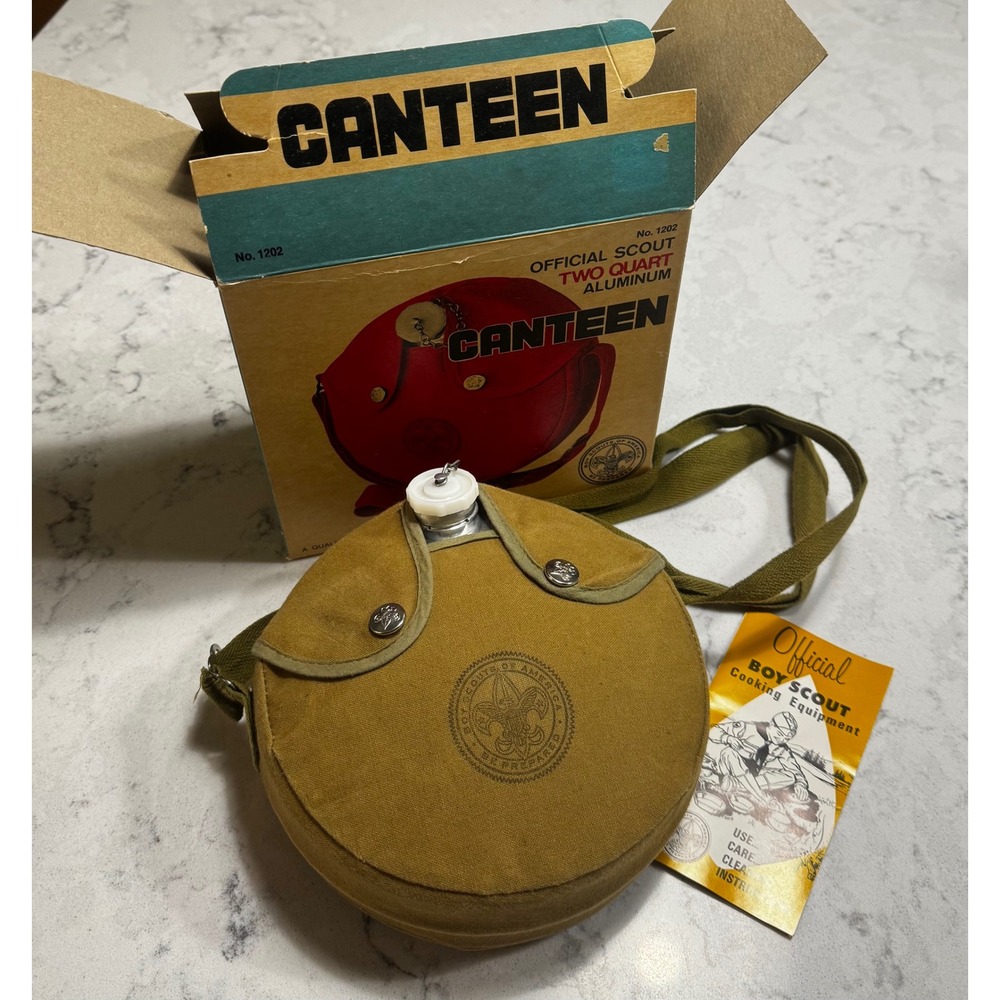 VTG Official Boy Scout No. 1202 Aluminum Canteen Excellent Original Box & Manual